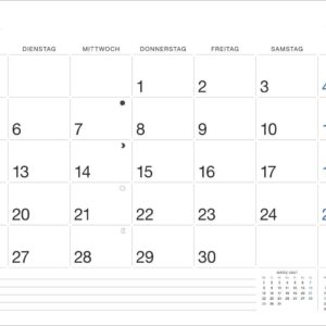 Büro Monatsplaner 2027: Praktischer Wandplaner mit großer Monatsübersicht. Wandkalender DIN A4. Büro-Kalender mit Notizfeld und Schulferien. – Bild 5