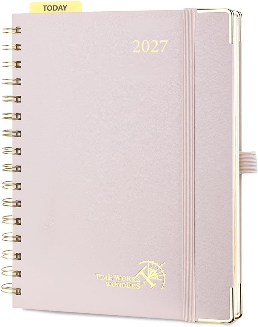 POPRUN Calendar 2027 Weekly Planner A5 (21 x 15.5 cm) Spiral Book Hardcover