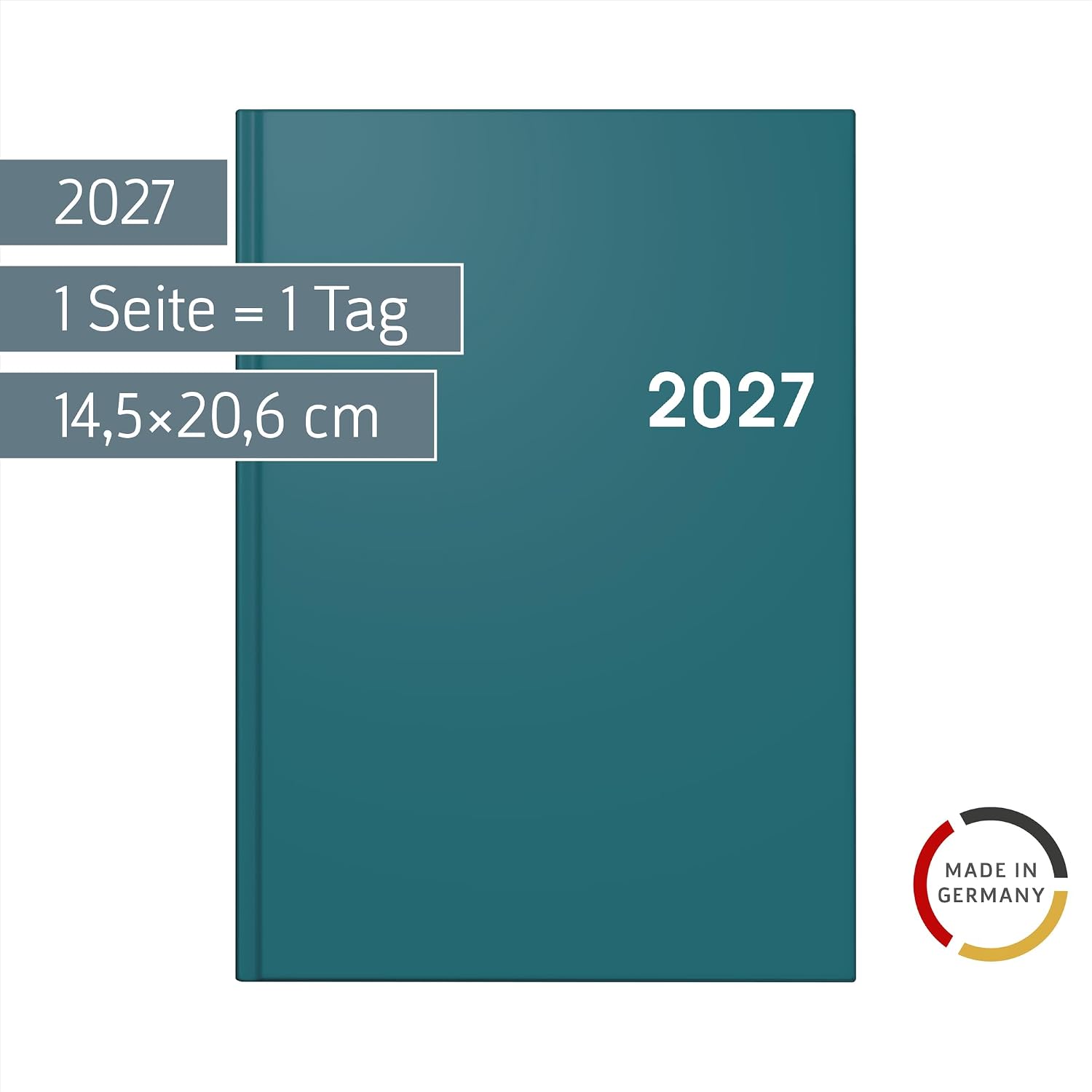 BRUNNEN Book Calendar Model 795 2027 | A5, Plastic, Petrol – Bild 2