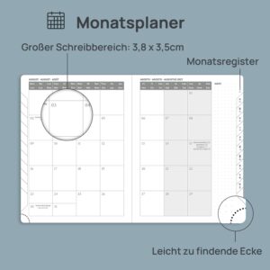 POPRUN Calendar 2027 Weekly Planner Approx. A5 (21.8 x 16.4 cm) Hardcover – Bild 4