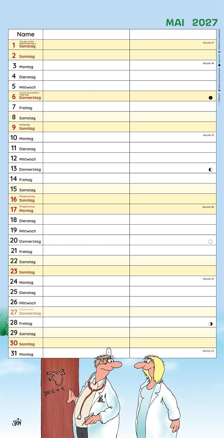 Uli Stein Timer für zwei 2027: Monatskalender für die Wand: Großer Wandkalender für zwei im Hochformat mit Spiralbindung (Uli Stein Kalender 2027) – Bild 8
