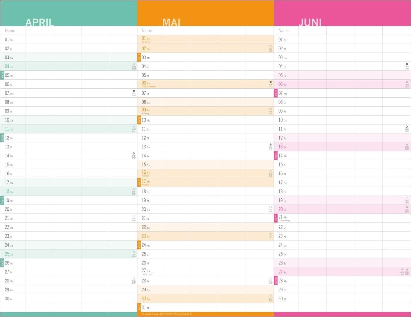 3-Monats-Familienplaner 2027: Familienkalender mit 3 Monats-Übersicht. Praktischer Familien-Wandkalender mit viel Platz zum Eintragen. 44 x 34 cm – Bild 3