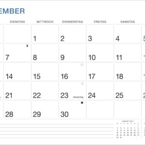Büro Monatsplaner 2027: Praktischer Wandplaner mit großer Monatsübersicht. Wandkalender DIN A4. Büro-Kalender mit Notizfeld und Schulferien. – Bild 10