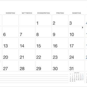 Büro Monatsplaner 2027: Praktischer Wandplaner mit großer Monatsübersicht. Wandkalender DIN A4. Büro-Kalender mit Notizfeld und Schulferien. – Bild 8