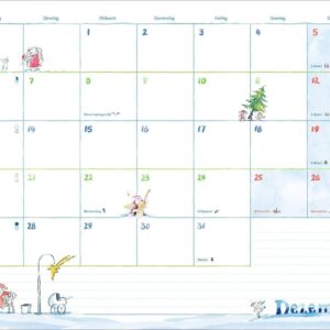 Helme Heine: Monatsplaner 2027: Liebevoll illustrierter Wandkalender von Helme Heine mit den drei Freunden. Termin-Kalender 2027 zum Eintragen. 44 x 34 cm. Querformat. – Bild 13