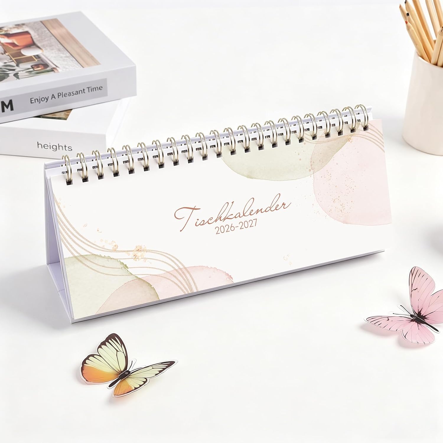 KONVINIT Desk Calendar 2026 2027 Weekly Planner 2027 for Office & Home Office - 1 Week 2 Pages with Notes, To-dos & Weekly Goal - Calendar 2027 for Standing, Format: 29.7 x 11.6 cm (Landscape Format) – Bild 7