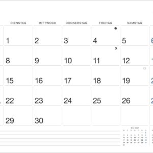 Büro Monatsplaner 2027: Praktischer Wandplaner mit großer Monatsübersicht. Wandkalender DIN A4. Büro-Kalender mit Notizfeld und Schulferien. – Bild 7