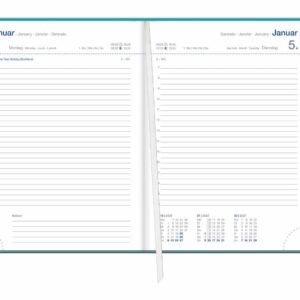Alternative view of Tages-Cheftimer A6, petrol 2027: Tageskalender. Petrol farbener Terminkalender. Buch-Kalender mit Lesebändchen und Eckperforation. Wattierter Taschenkalender zum Planen von Terminen.