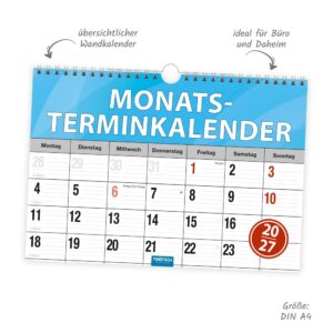 Trötsch Monatsterminer Monatsterminkalender 2027 mit Wire-O-Bindung – Bild 2