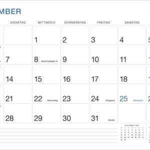 Büro Monatsplaner 2027: Praktischer Wandplaner mit großer Monatsübersicht. Wandkalender DIN A4. Büro-Kalender mit Notizfeld und Schulferien. – Bild 13