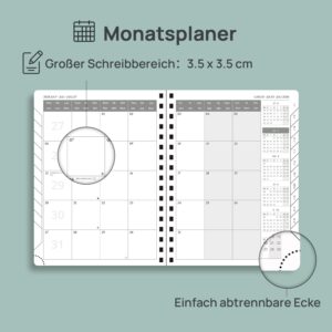 POPRUN Calendar 2026 2027 Spiral Book Monthly Planner Approx. A5 (21.8 x – Bild 3
