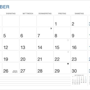 Büro Monatsplaner 2027: Praktischer Wandplaner mit großer Monatsübersicht. Wandkalender DIN A4. Büro-Kalender mit Notizfeld und Schulferien. – Bild 11