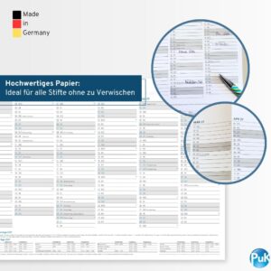 Year Planner 2027 A3 | 12 Months with Holidays and Holidays | Folded to DIN A4 | 12 Months Blackboard Calendar Front and Back DIN A3 Landscape Wall Planner – Bild 7