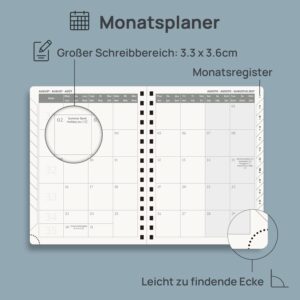 POPRUN Calendar 2027 Weekly Planner A5 (21 x 15.5 cm) Spiral Book Hardcover – Bild 5