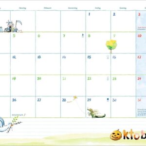 Helme Heine: Monatsplaner 2027: Liebevoll illustrierter Wandkalender von Helme Heine mit den drei Freunden. Termin-Kalender 2027 zum Eintragen. 44 x 34 cm. Querformat. – Bild 11