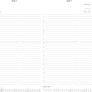 Alternative view of 2027 Book Calendar Executive Planner A5 1 Day 1 Page Also Sundays Blue Metallic