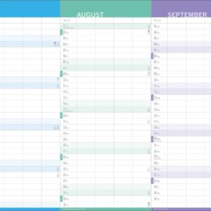 3-Monats-Familienplaner 2027: Familienkalender mit 3 Monats-Übersicht. Praktischer Familien-Wandkalender mit viel Platz zum Eintragen. 44 x 34 cm – Bild 4