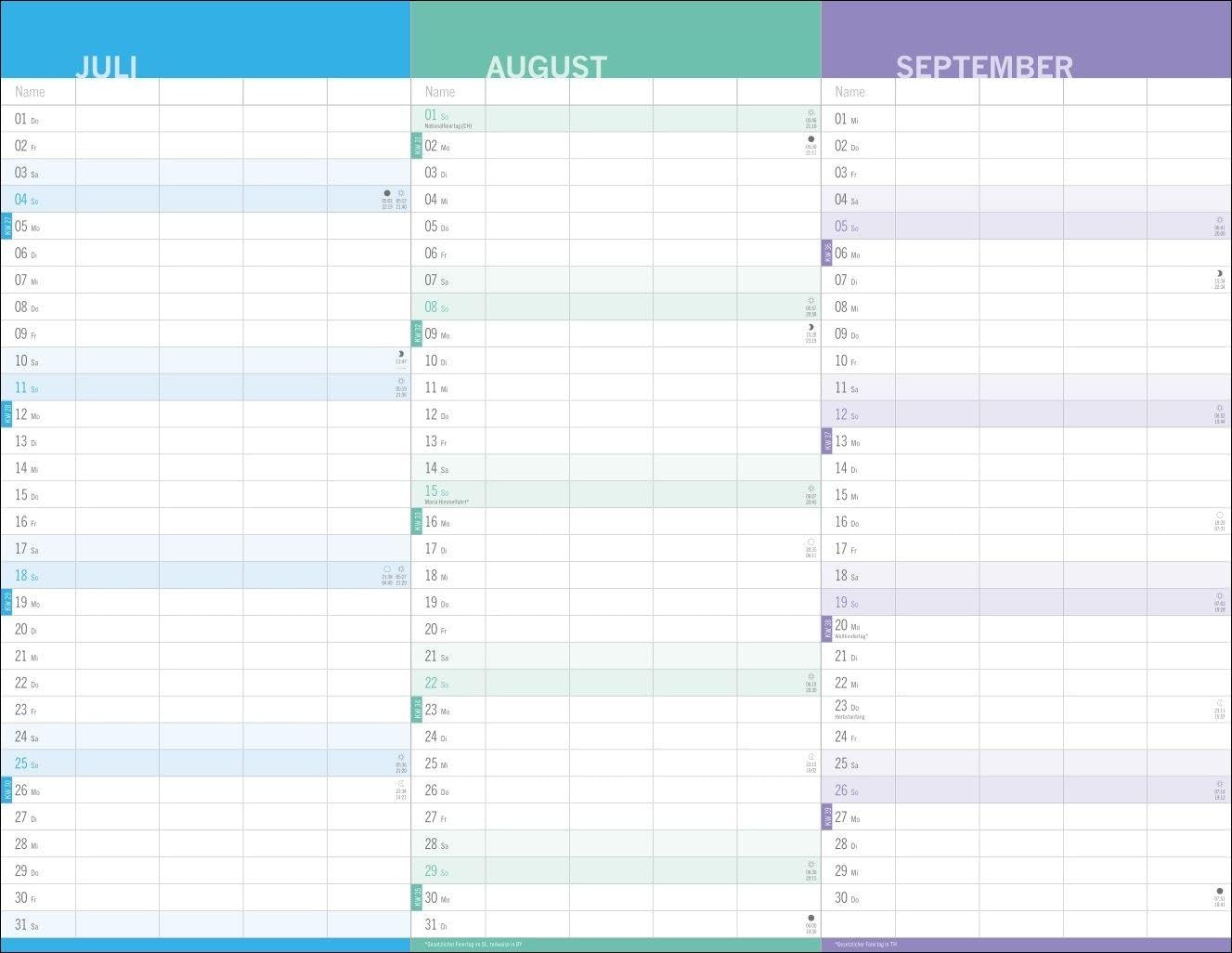 3-Monats-Familienplaner 2027: Familienkalender mit 3 Monats-Übersicht. Praktischer Familien-Wandkalender mit viel Platz zum Eintragen. 44 x 34 cm – Bild 4