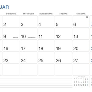 Büro Monatsplaner 2027: Praktischer Wandplaner mit großer Monatsübersicht. Wandkalender DIN A4. Büro-Kalender mit Notizfeld und Schulferien. – Bild 3