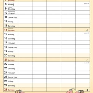 Uli Stein Familienkalender 2027: Familienplaner mit 5 Spalten: Großer Wandkalender im Hochformat mit Spiralbindung (Uli Stein Kalender 2027) – Bild 5