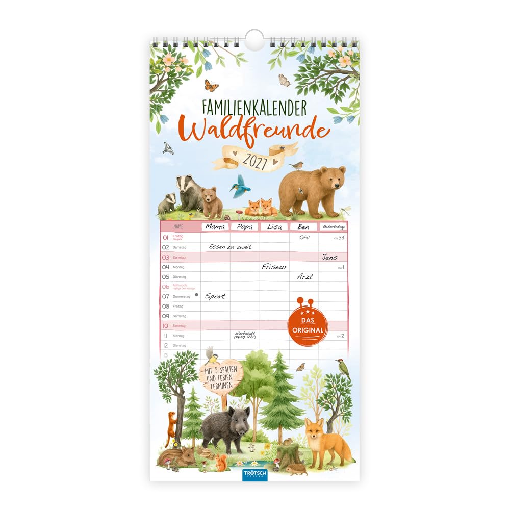 Trötsch Familienkalender Waldfreunde 2027: Wandkalender