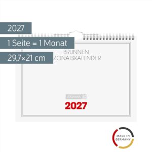 Alternative view of BRUNNEN Monthly Calendar 2027, 297 x 210 mm