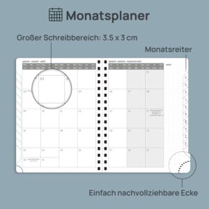 POPRUN Calendar 2027 Weekly Planner Approx. A5 (21.8 x 16.4 cm) with PU – Bild 4