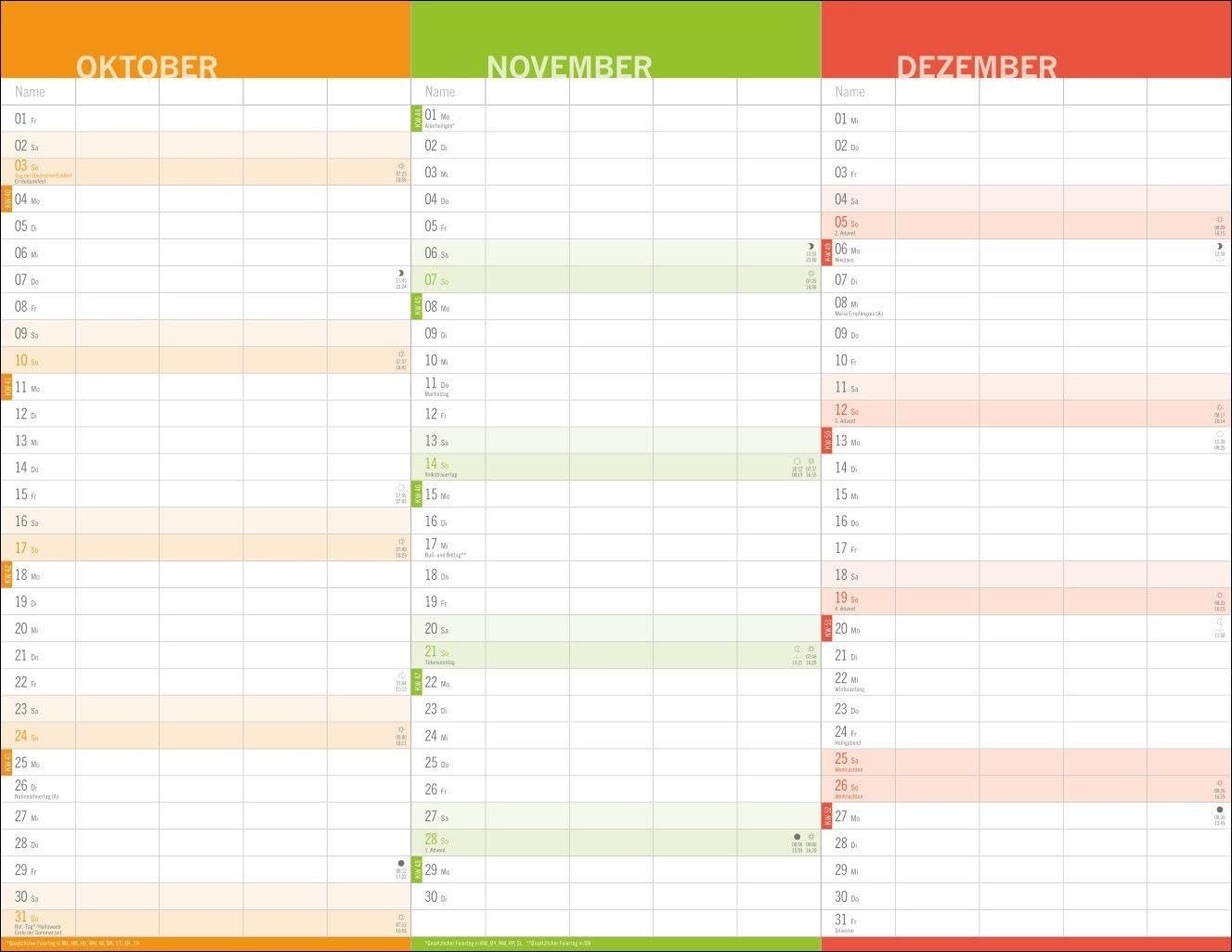 3-Monats-Familienplaner 2027: Familienkalender mit 3 Monats-Übersicht. Praktischer Familien-Wandkalender mit viel Platz zum Eintragen. 44 x 34 cm – Bild 5
