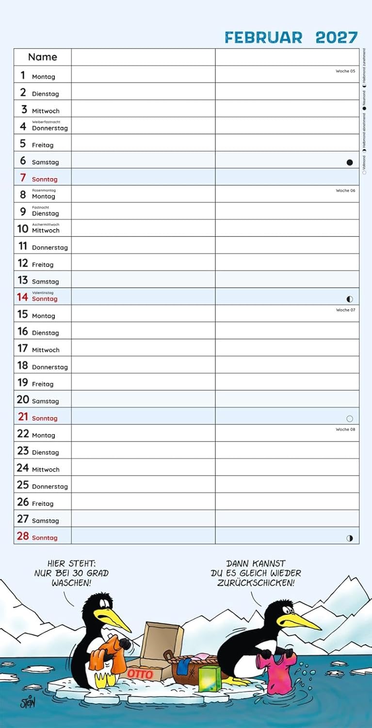 Uli Stein Timer für zwei 2027: Monatskalender für die Wand: Großer Wandkalender für zwei im Hochformat mit Spiralbindung (Uli Stein Kalender 2027) – Bild 5