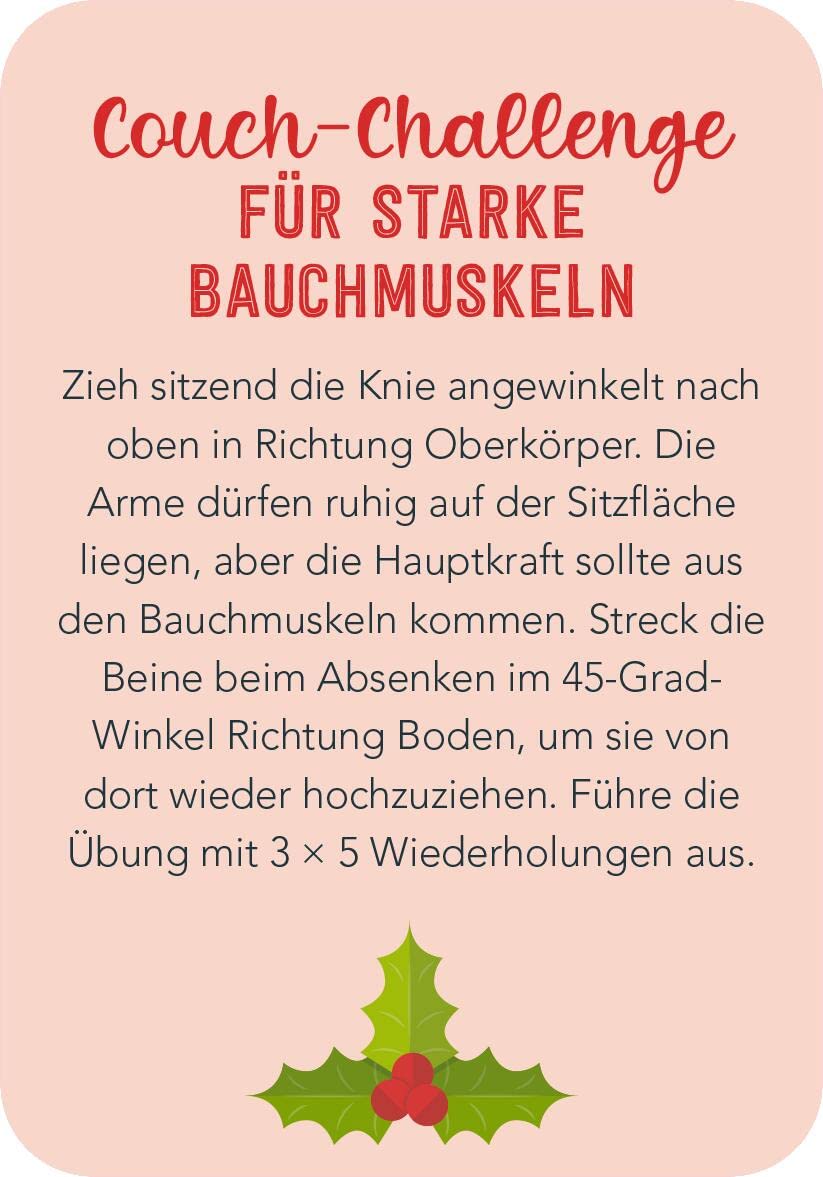 Christmas Fitness: 24 sportliche Challenges | Adventskalender-Kartenbox mit motivierenden Kärtchen – Bild 4