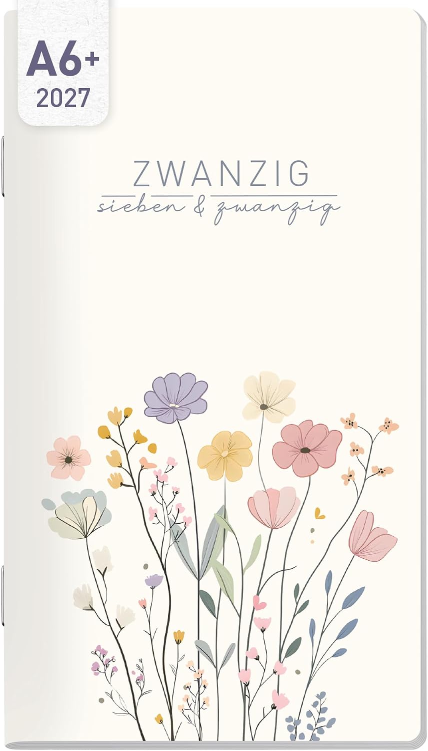 Häfft® Monthly Calendar Square, Pocket Calendar 2027 Small "Flower Joy"