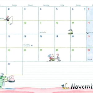 Helme Heine: Monatsplaner 2027: Liebevoll illustrierter Wandkalender von Helme Heine mit den drei Freunden. Termin-Kalender 2027 zum Eintragen. 44 x 34 cm. Querformat. – Bild 12