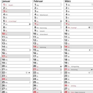 Blackboard Calendar 2027 Half Year Calendar in Red – Bild 3