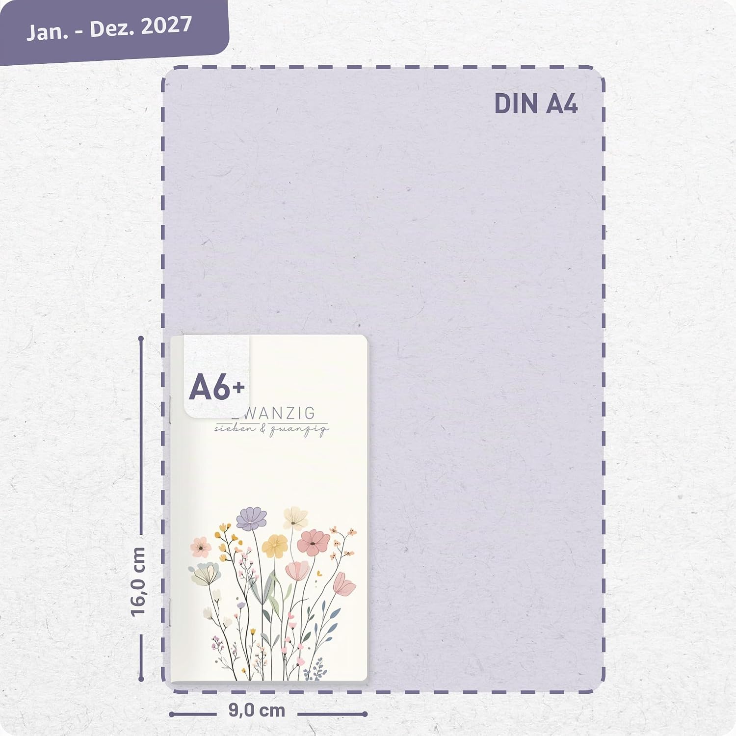 Häfft® Monthly Calendar Square, Pocket Calendar 2027 Small "Flower Joy" – Bild 3