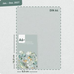 Häfft® Monthly Calendar 2027 A6 + Pocket Slim "Minty Leaves" – Bild 3