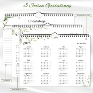 Wall Calendar 2026 2027, Calendar 2026/27 in A4 Landscape Format, 30 x 21 – Bild 4