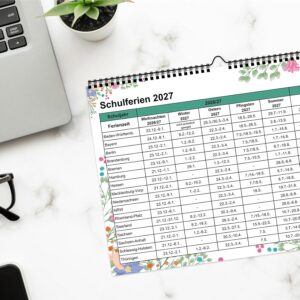 Calendar 2027 Wall Calendar A4 Monthly Calendar Year Planner Monthly Planner Monthly Overview for Two 2027 for the Whole Year with Holidays, Family Planner School Holidays Wall Calendar Family – Bild 7