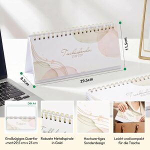 Alternative view of KONVINIT Desk Calendar 2026 2027 Weekly Planner 2027 for Office & Home Office - 1 Week 2 Pages with Notes, To-dos & Weekly Goal - Calendar 2027 for Standing, Format: 29.7 x 11.6 cm (Landscape Format)