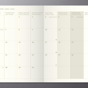 SIGEL C2684 Monthly Calendar Book Monthly Planner 2026, Approx. A5, Black, Soft Cover, 2 Pages = 1 Month, 64 Pages, Quick Pocket, Made from Sustainable Paper, Conceptum – Bild 2