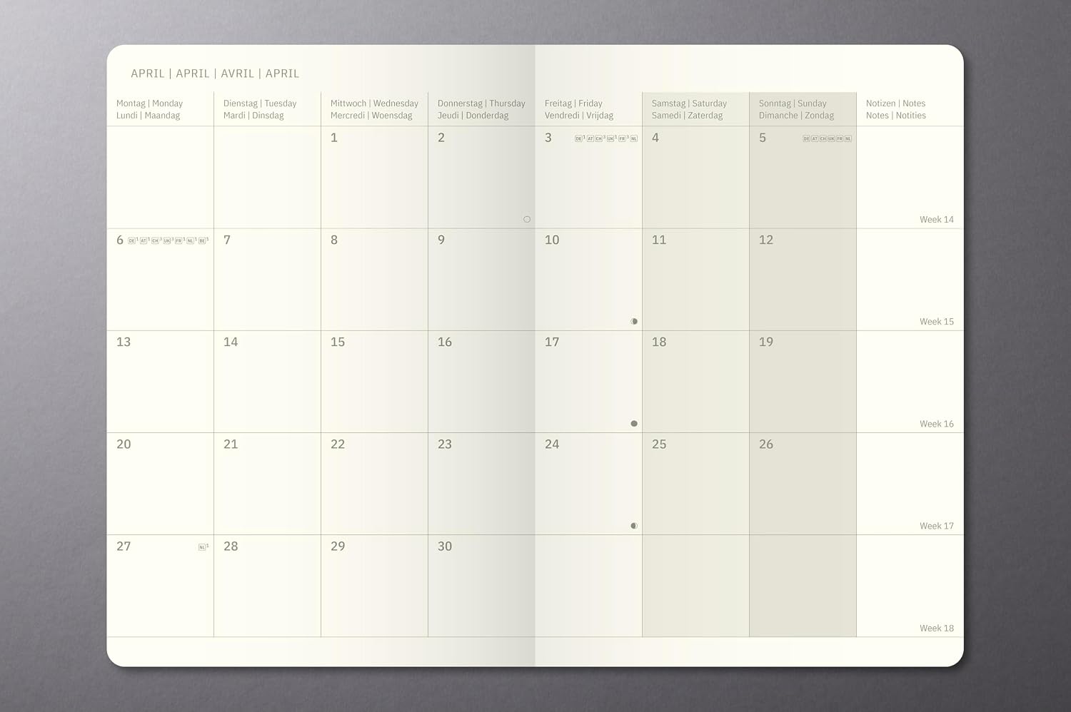 SIGEL C2684 Monthly Calendar Book Monthly Planner 2026, Approx. A5, Black, Soft Cover, 2 Pages = 1 Month, 64 Pages, Quick Pocket, Made from Sustainable Paper, Conceptum – Bild 2