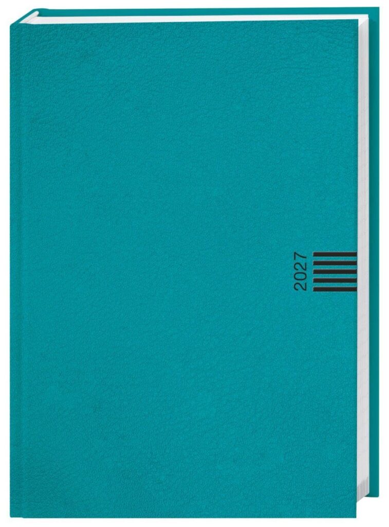 Tages-Cheftimer A6, petrol 2027: Tageskalender. Petrol farbener Terminkalender. Buch-Kalender mit Lesebändchen und Eckperforation. Wattierter Taschenkalender zum Planen von Terminen.