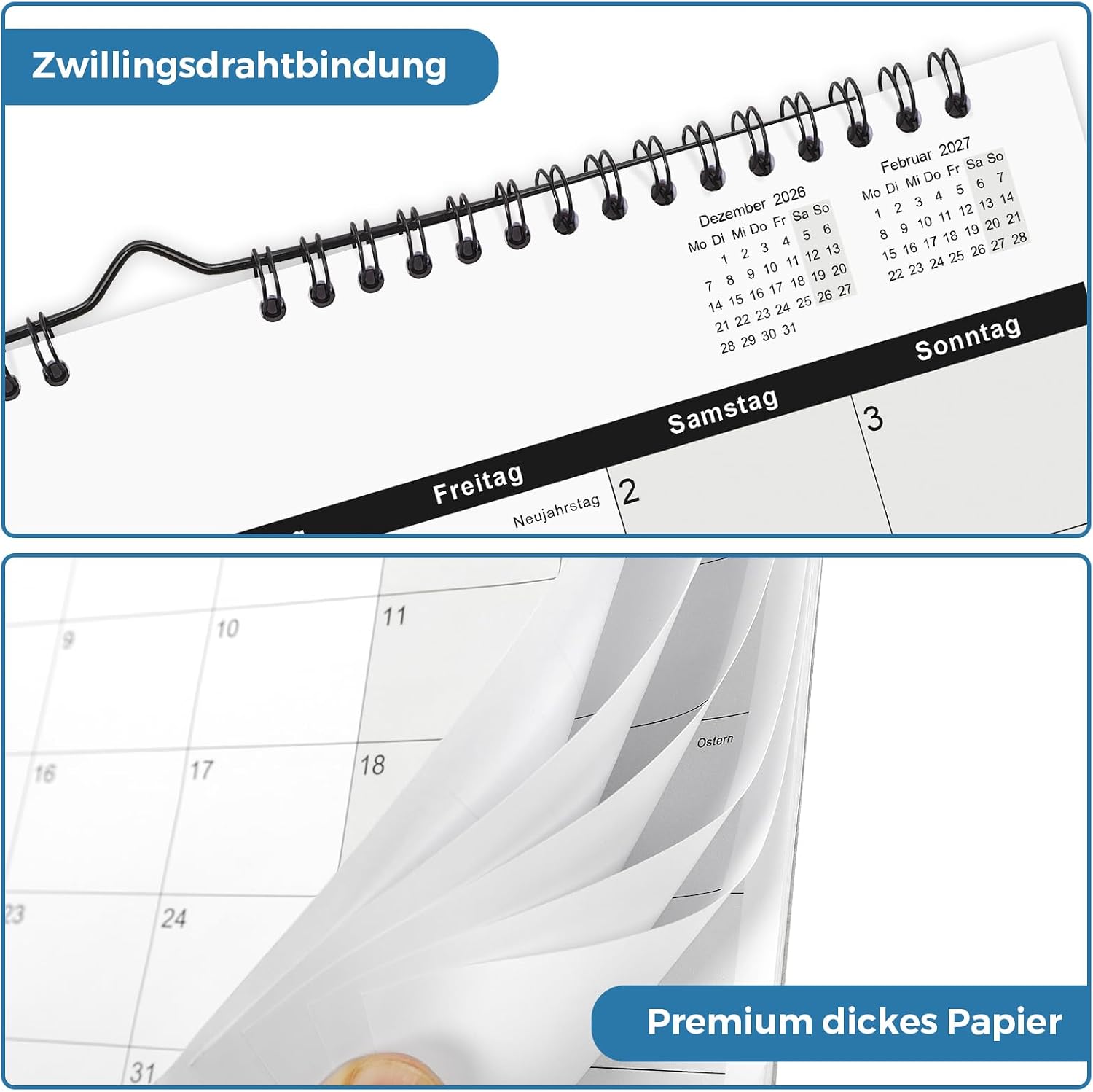 SKYDUE Calendar 2026 2027, Calendar 2027 Wall Calendar (Sept.2026-Dec.2027) – Bild 3
