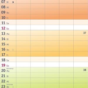 Bunte Wochen Familienplaner 2027: Praktischer Wandplaner mit 5 Spalten. Familien Wandkalender mit Schulferien und 3-Monats-Ausblick aufs Folgejahr. Terminkalender 2027. – Bild 10