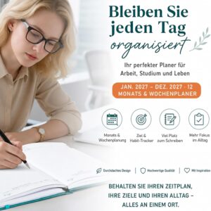 Calendar 2027 Book Calendar 1 Week 2 Pages A5 German – Bild 7
