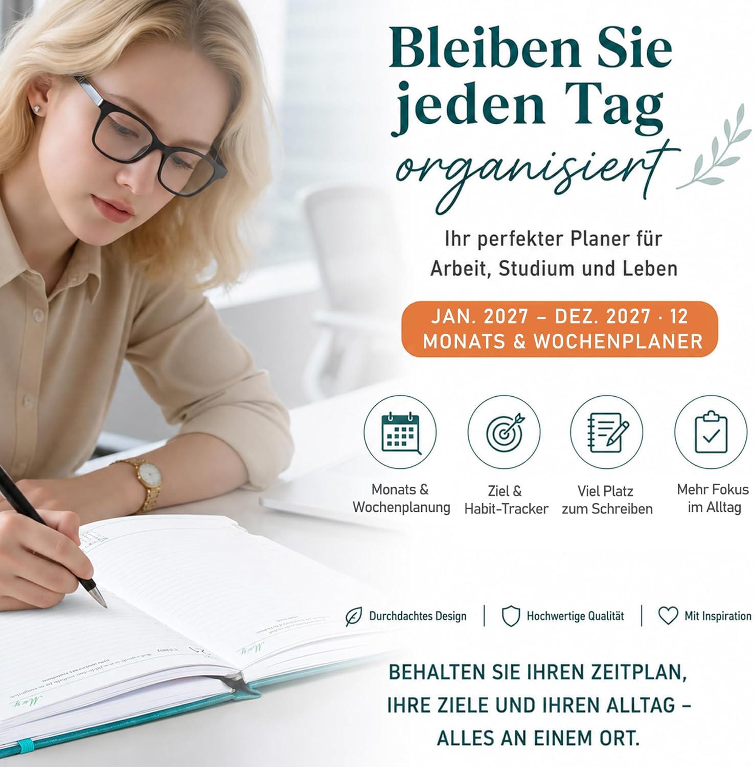 Calendar 2027 Book Calendar 1 Week 2 Pages A5 German – Bild 7