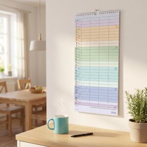 Colourful Super Planner - 4 Columns 2027: Colourful Family Calendar 22 x 45 cm with 4 Columns, School Holidays, Holidays & Note Field, Ideal for Family Organisation – Bild 3