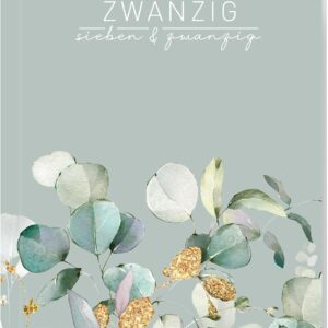 Häfft® Monthly Calendar 2027 A6 + Pocket Slim "Minty Leaves"