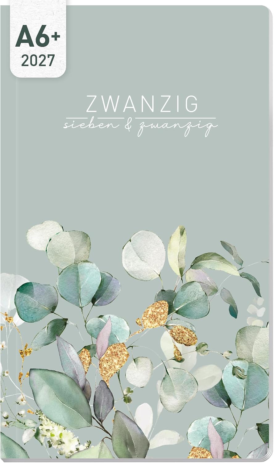 Häfft® Monthly Calendar 2027 A6 + Pocket Slim "Minty Leaves"