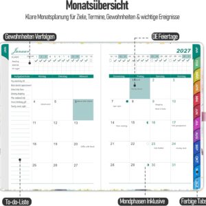 Calendar 2027 Book Calendar 1 Week 2 Pages A5 German – Bild 3