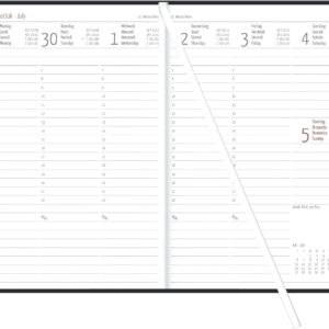 Tucson Weekly Planner Black A5 128 Pages 2027: Weekly Calendar A5 (15 x 21 cm) with 1 Week on 2 Pages, Tucson Cover, Time Division 7-22 Clock, Monthly Overview & Note Area for Work and Study – Bild 2